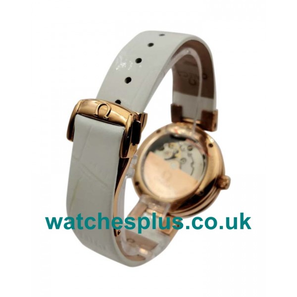 UK Top Quality Omega De Ville Ladymatic 425.63.34.20.55.001 Replica Watches With Mother-Of-Pearl Dials For Women