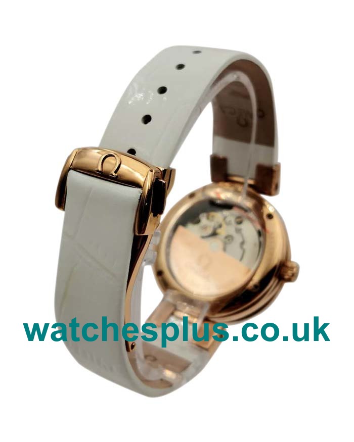 UK Top Quality Omega De Ville Ladymatic 425.63.34.20.55.001 Replica Watches With Mother-Of-Pearl Dials For Women