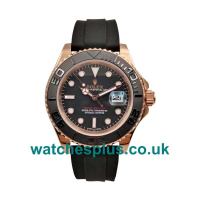 UK Best Quality Rolex Yacht-Master 116655 Replica Watches With Black Dials Online