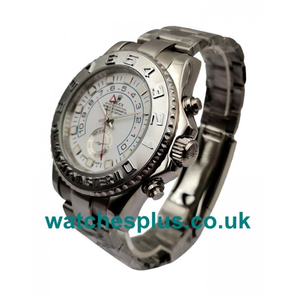 UK Top Swiss 44 MM Fake Rolex Yacht-Master II 116689 With White Dials For Sale