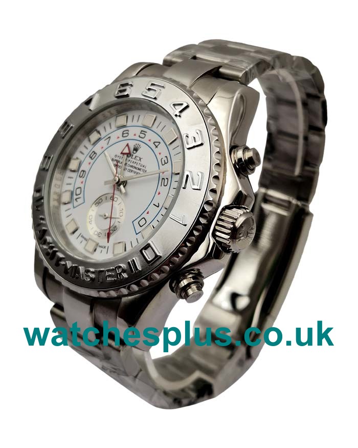 UK Top Swiss 44 MM Fake Rolex Yacht-Master II 116689 With White Dials For Sale