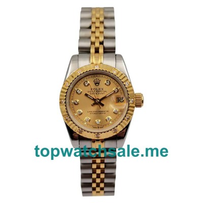 Best 1:1 Rolex Lady-Datejust 179313 Replica Watches With Champagne Dials Online