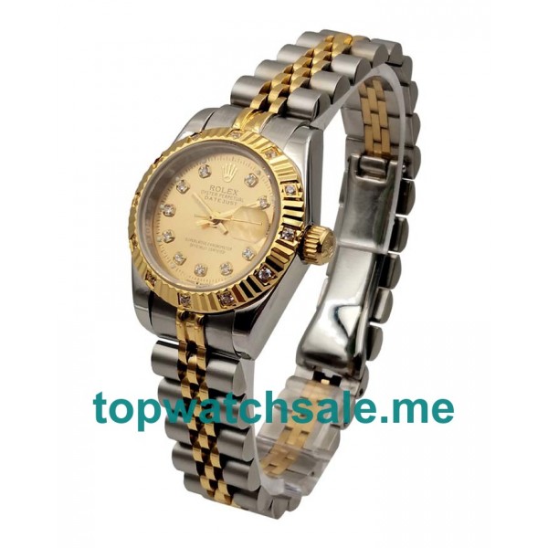 Best 1:1 Rolex Lady-Datejust 179313 Replica Watches With Champagne Dials Online