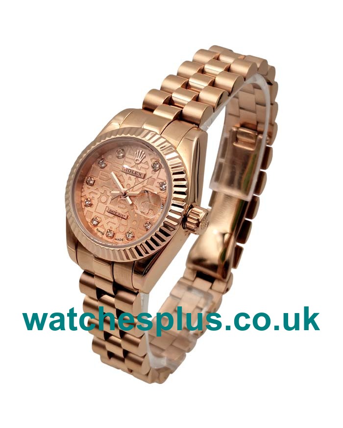 26 MM AAA Quality Rolex Lady-Datejust 179175 Replica Watches With Pink Dials For Sale