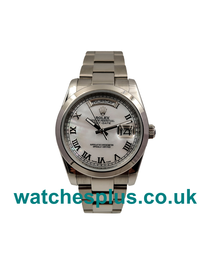 Best Quality 36 MM Rolex Day-Date 118239 Replica Watches With White Dials For Sale