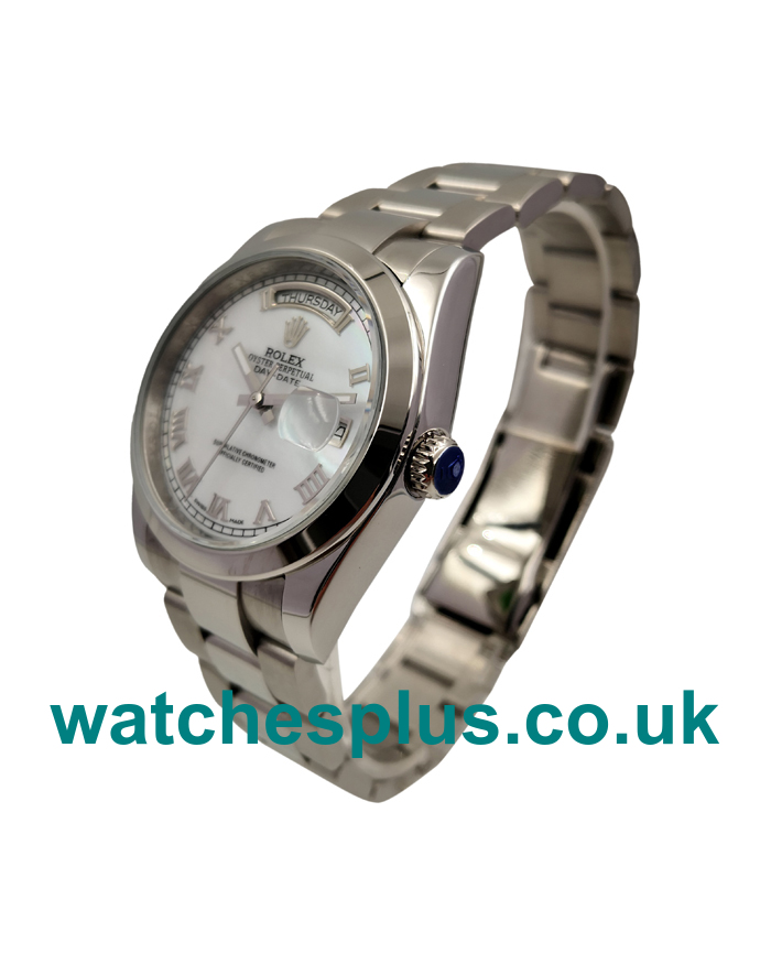 Best Quality 36 MM Rolex Day-Date 118239 Replica Watches With White Dials For Sale