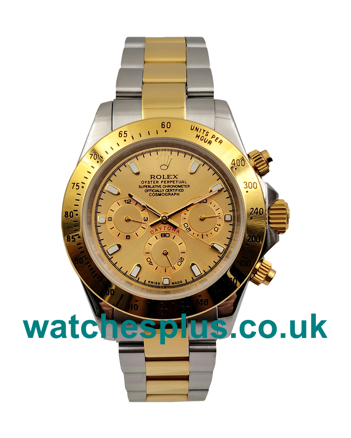 Top Quality Rolex Daytona 116523 Fake Watches With Champagne Dials For Sale