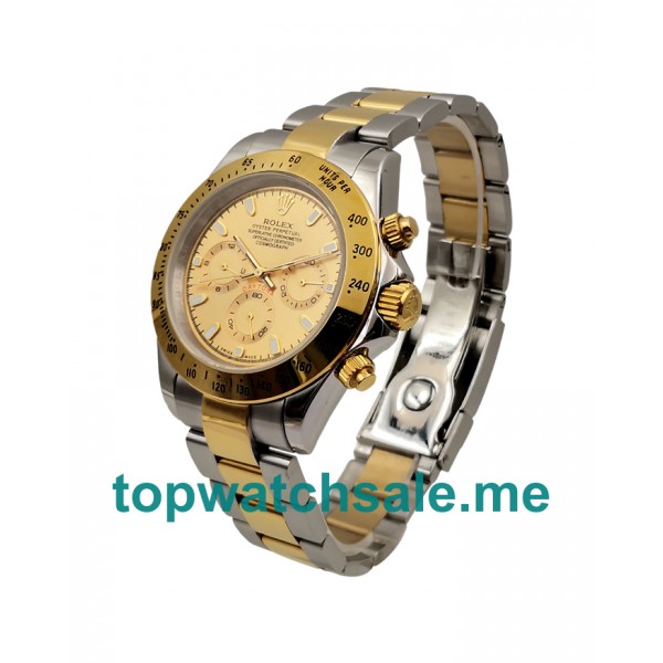 Top Quality Rolex Daytona 116523 Fake Watches With Champagne Dials For Sale