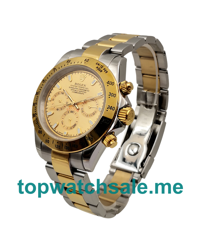 Top Quality Rolex Daytona 116523 Fake Watches With Champagne Dials For Sale