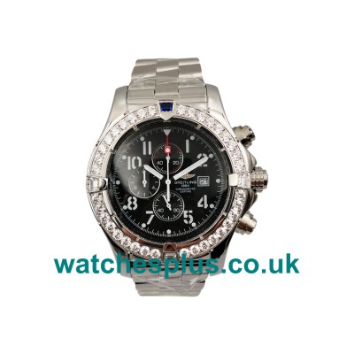 UK Perfect 48.4 MM Replica Breitling Super Avenger A13370 With Black Dials Stainless Steel Cases