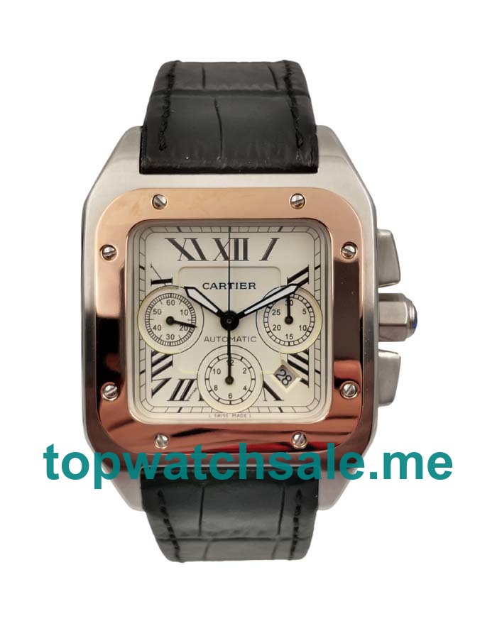 UK Best Quality Cartier Santos 100 W20091X7 Replica Watches With Silver Dials For Sale