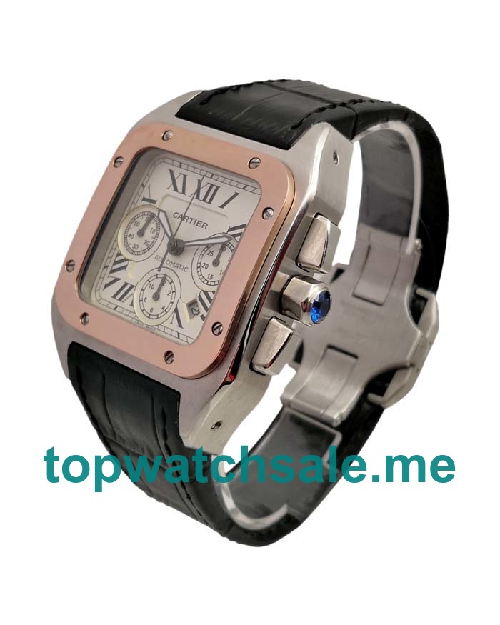 UK Best Quality Cartier Santos 100 W20091X7 Replica Watches With Silver Dials For Sale