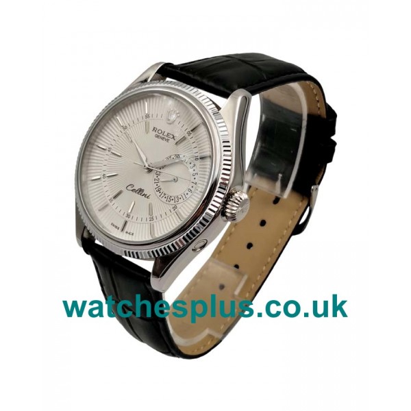 UK High Quality 39 MM Fake Rolex Cellini 50519 With White Dials And Steel Cases For Sale