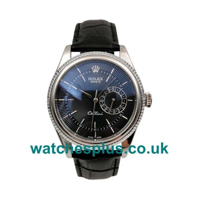 UK Luxury 1:1 Fake Rolex Cellini 50519 With Black Dials And Steel Cases For Men