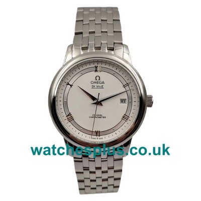 UK AAA Quality Omega De Ville Hour Vision 424.10.37.20.04.001 Replica Watches With White Dials For Men