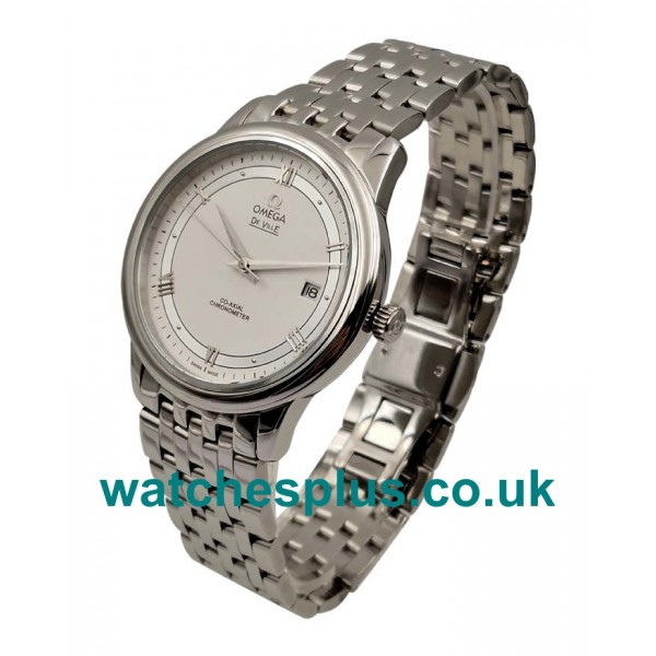 UK AAA Quality Omega De Ville Hour Vision 424.10.37.20.04.001 Replica Watches With White Dials For Men