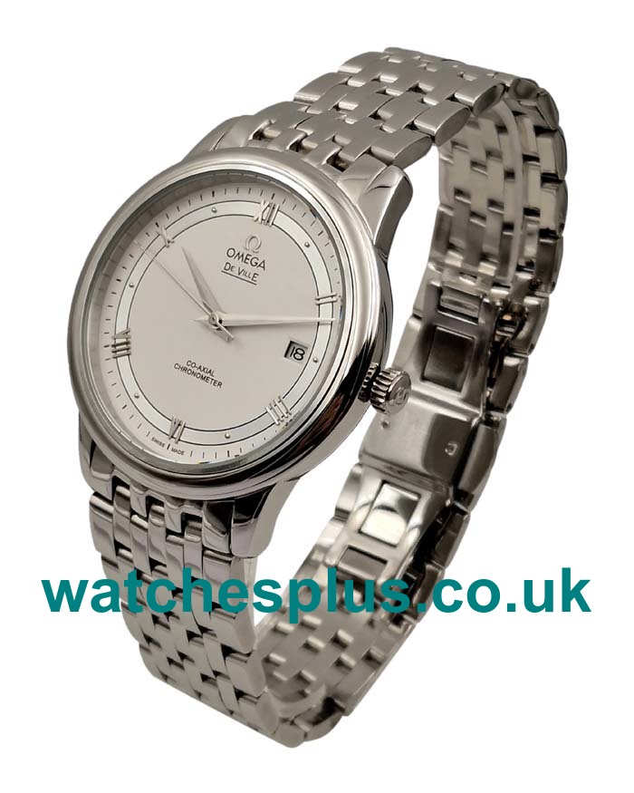 UK AAA Quality Omega De Ville Hour Vision 424.10.37.20.04.001 Replica Watches With White Dials For Men