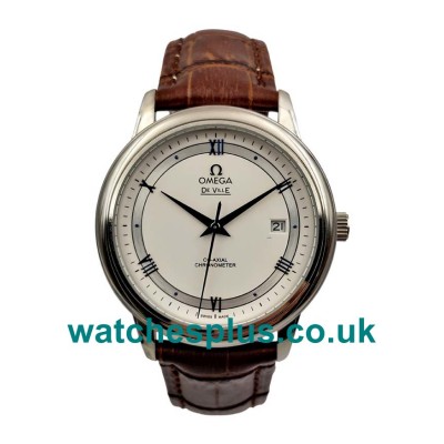 UK Top Quality Omega De Ville Hour Vision 424.13.40.20.02.002 Fake Watches With White Dials For Sale