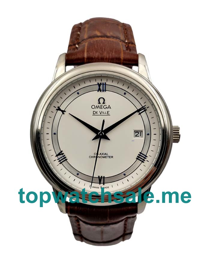UK Top Quality Omega De Ville Hour Vision 424.13.40.20.02.002 Fake Watches With White Dials For Sale