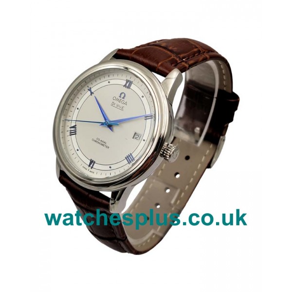 UK Top Quality Omega De Ville Hour Vision 424.13.40.20.02.002 Fake Watches With White Dials For Sale