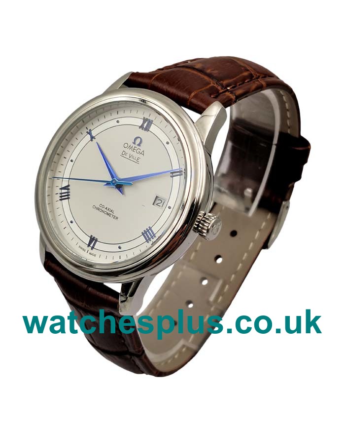 UK Top Quality Omega De Ville Hour Vision 424.13.40.20.02.002 Fake Watches With White Dials For Sale