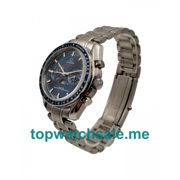 UK Perfect Omega Speedmaster Moonwatch 304.33.44.52.03.001 Replica Watches With Blue Dials For Men