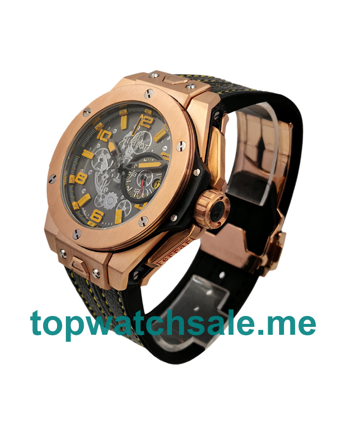 UK Swiss Luxury 48 MM Fake Hublot Big Bang 411.OX.5189.RX With Black Dials Rose Gold Cases