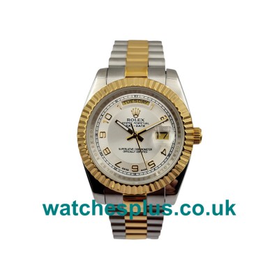 UK Cheap Rolex Day-Date II 218238 Replica Watches With White Dials For Sale