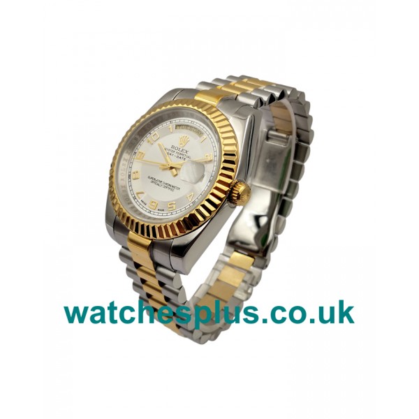 UK Cheap Rolex Day-Date II 218238 Replica Watches With White Dials For Sale