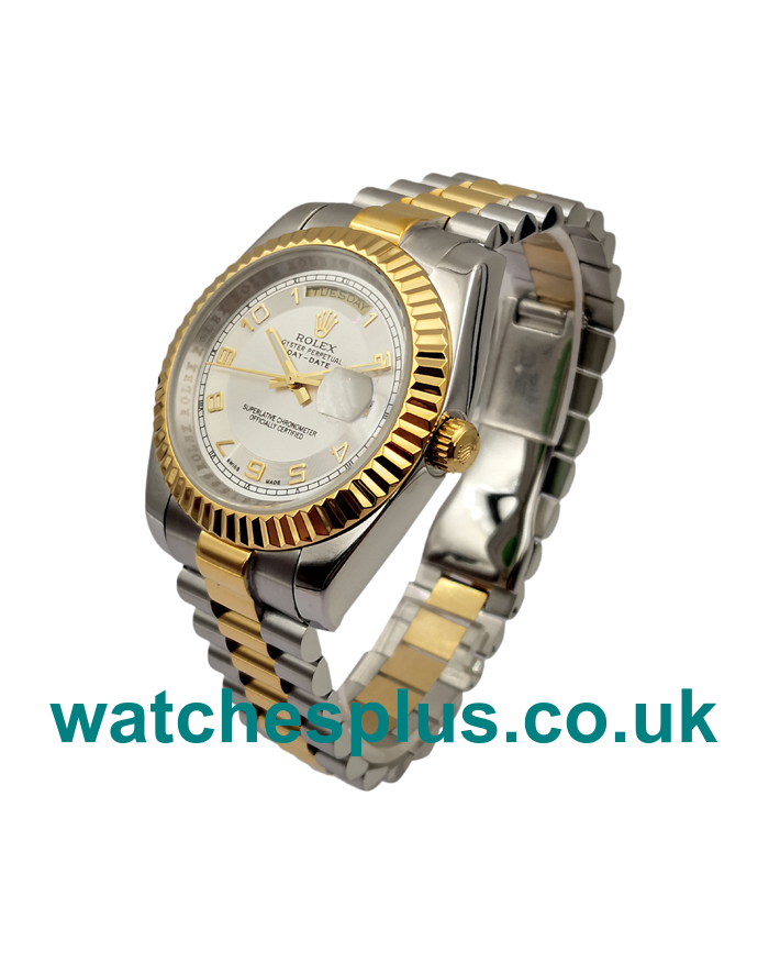 UK Cheap Rolex Day-Date II 218238 Replica Watches With White Dials For Sale