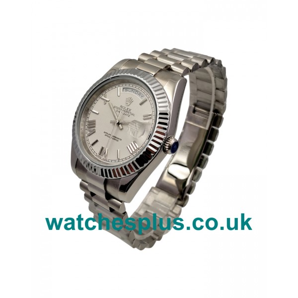 UK Best Quality Rolex Day-Date II 228239 Replica Watches With White Dials For Sale