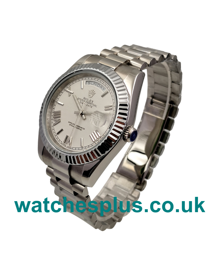 UK Best Quality Rolex Day-Date II 228239 Replica Watches With White Dials For Sale