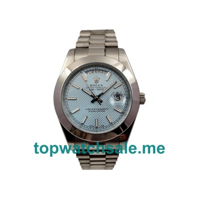 UK Swiss Made Male 41 MM Rolex Day-Date 228206 Replica Watches With Ice Blue Dials For Sale