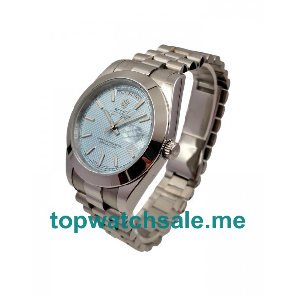 UK Swiss Made Male 41 MM Rolex Day-Date 228206 Replica Watches With Ice Blue Dials For Sale