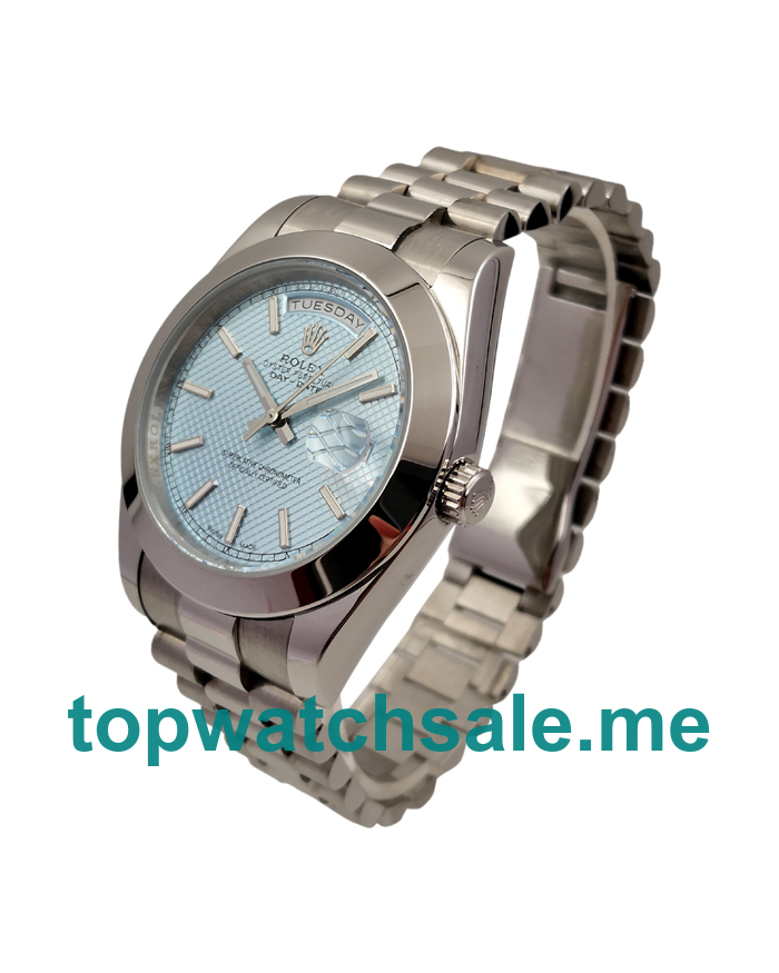 UK Swiss Made Male 41 MM Rolex Day-Date 228206 Replica Watches With Ice Blue Dials For Sale