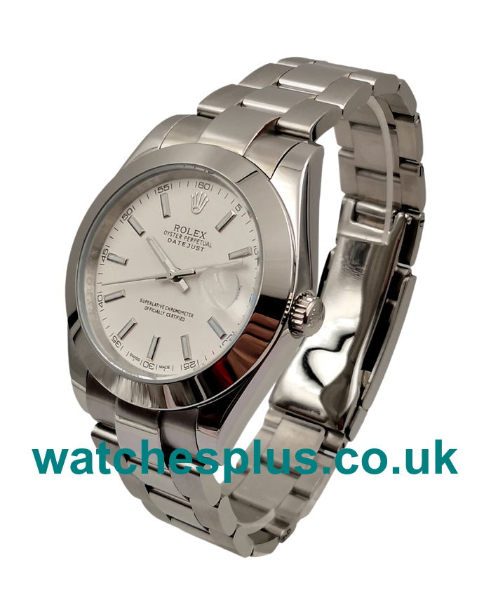 UK AAA Quality Rolex Datejust 126300 Replica Watches With White Dials For Men