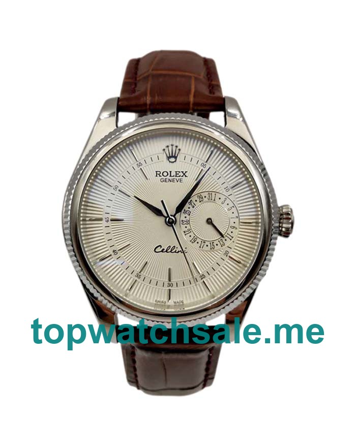UK Swiss Made 39 MM Replica Rolex Cellini 50519 With Silver Dials And Steel Cases For Men