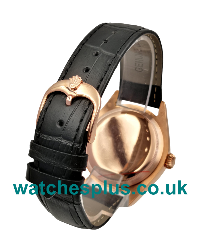 UK Top Swiss Black Dials Rolex Cellini 50505 Replica Watches With Rose Gold Cases Online