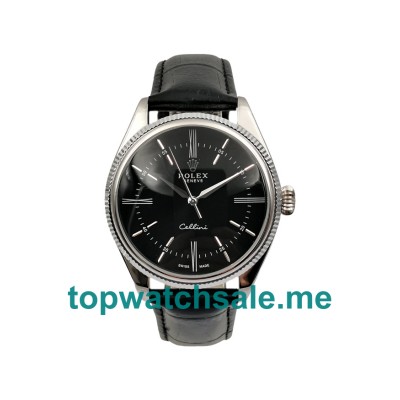 UK Best Quality Rolex Cellini 50509 Replica Watches With Black Dials Men Replica Watches