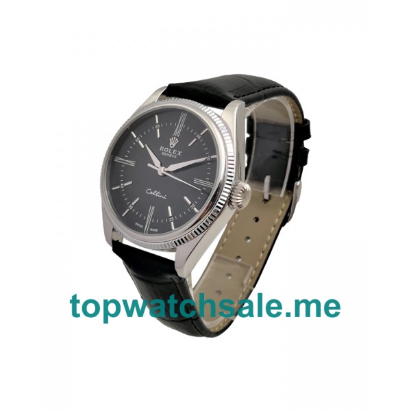 UK Best Quality Rolex Cellini 50509 Replica Watches With Black Dials Men Replica Watches