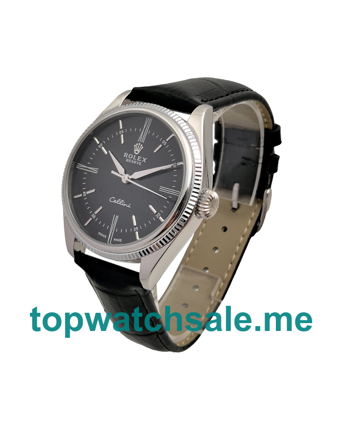 UK Best Quality Rolex Cellini 50509 Replica Watches With Black Dials Men Replica Watches