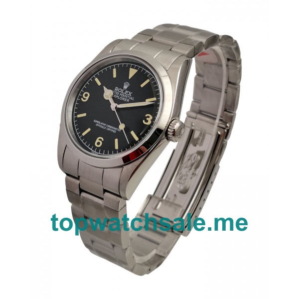 UK Perfect Rolex Explorer 6610 Replica Watches With Black Dials For Men