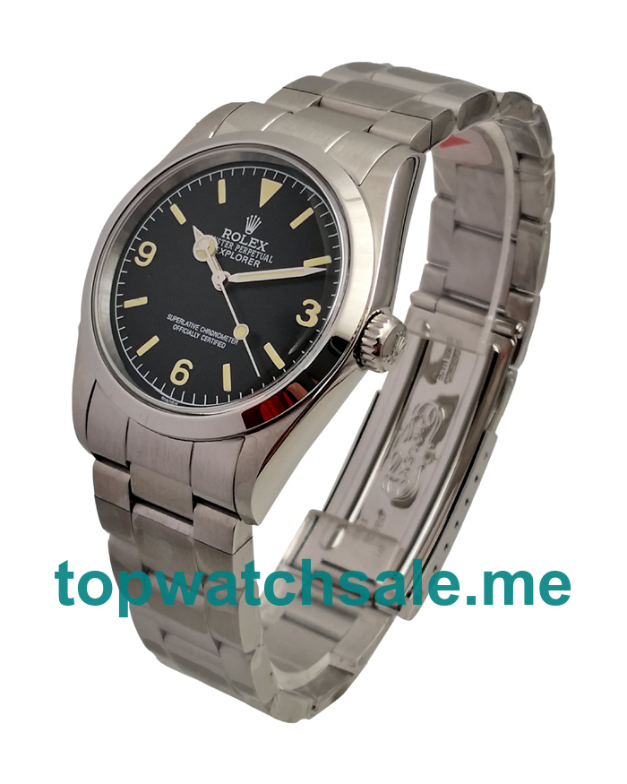 UK Perfect Rolex Explorer 6610 Replica Watches With Black Dials For Men