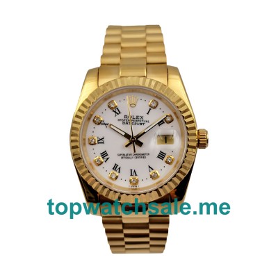 UK Best Quality Rolex Datejust 68278 Replica Watches With White Dials For Men