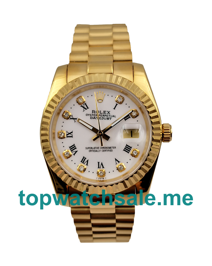 UK Best Quality Rolex Datejust 68278 Replica Watches With White Dials For Men