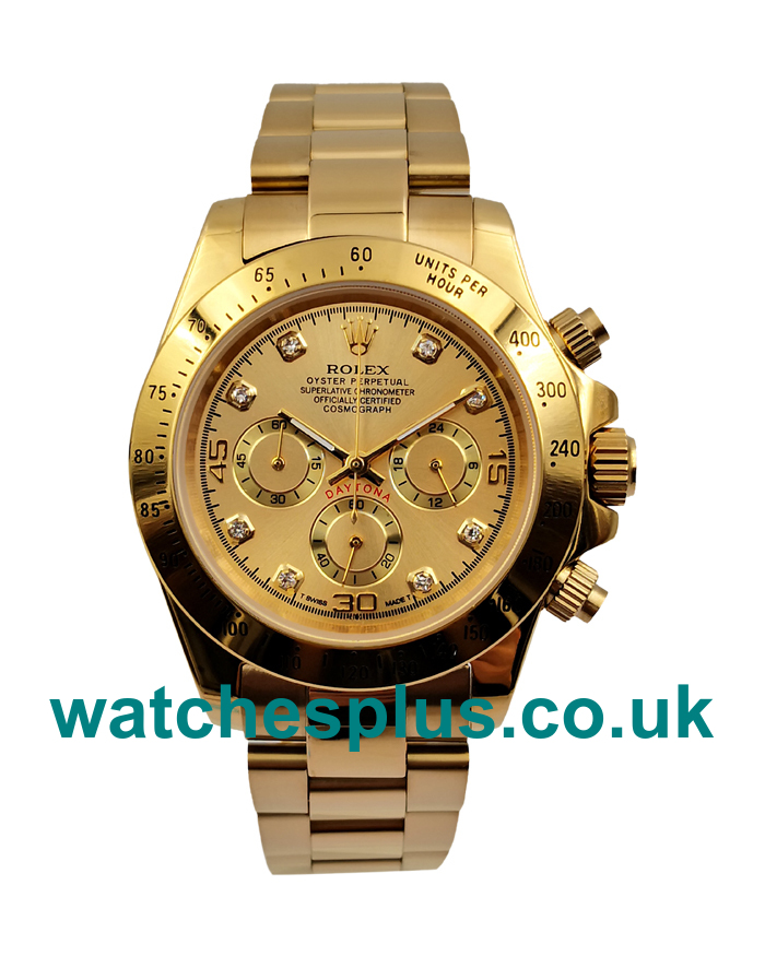 Best Quality Rolex Daytona 116528 Fake Watches With Champagne Dials For Sale