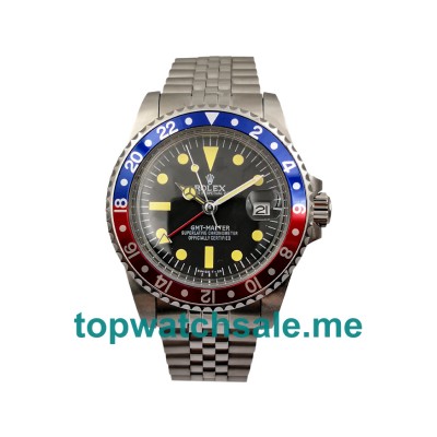 UK Swiss Luxury Replica Rolex GMT-Master 16750 With Black Dials And Steel Cases For Sale 