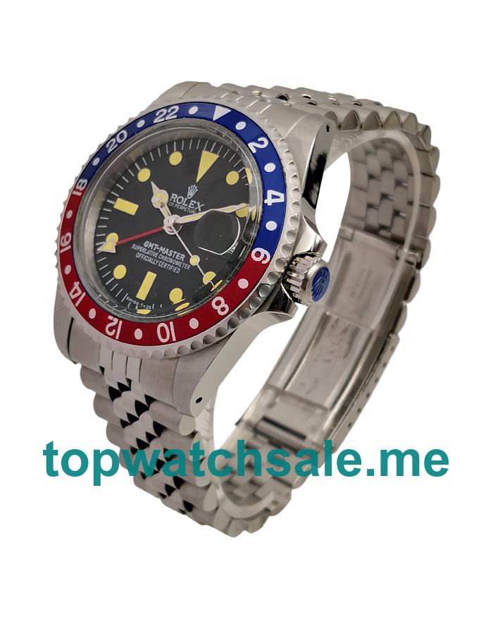 UK Swiss Luxury Replica Rolex GMT-Master 16750 With Black Dials And Steel Cases For Sale 