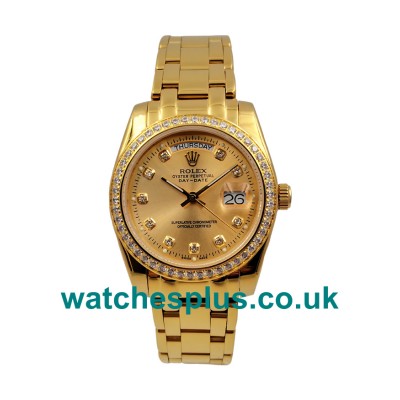 UK Perfect 1:1 Rolex Day-Date 18038 Replica Watches With Champagne Dials For Sale