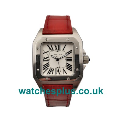 UK Perfect 1:1 Cartier Santos 100 W20126X8 Fake Watches With White Dials